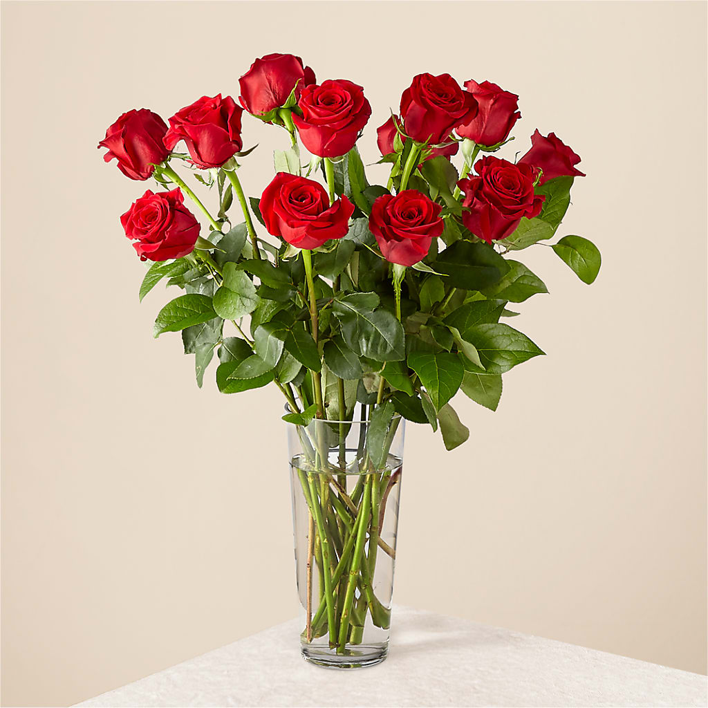 Long Stem Red Rose Bouquet – Schoodic In Bloom, Winter Harbor ME