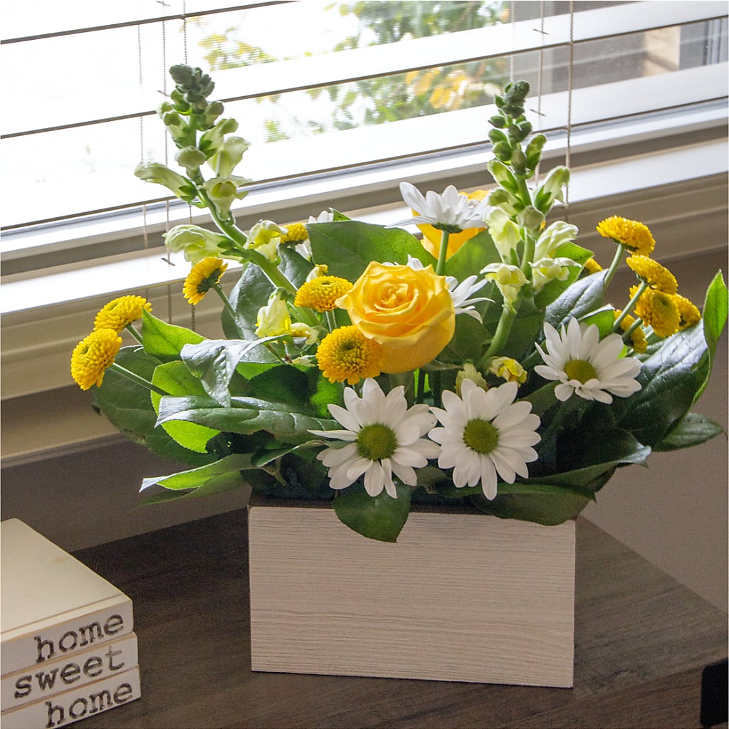 Sun Salutation Box Bouquet – Schoodic In Bloom, Winter Harbor ME