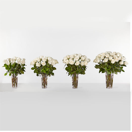 Long Stem White Rose Bouquet – Schoodic In Bloom, Winter Harbor ME