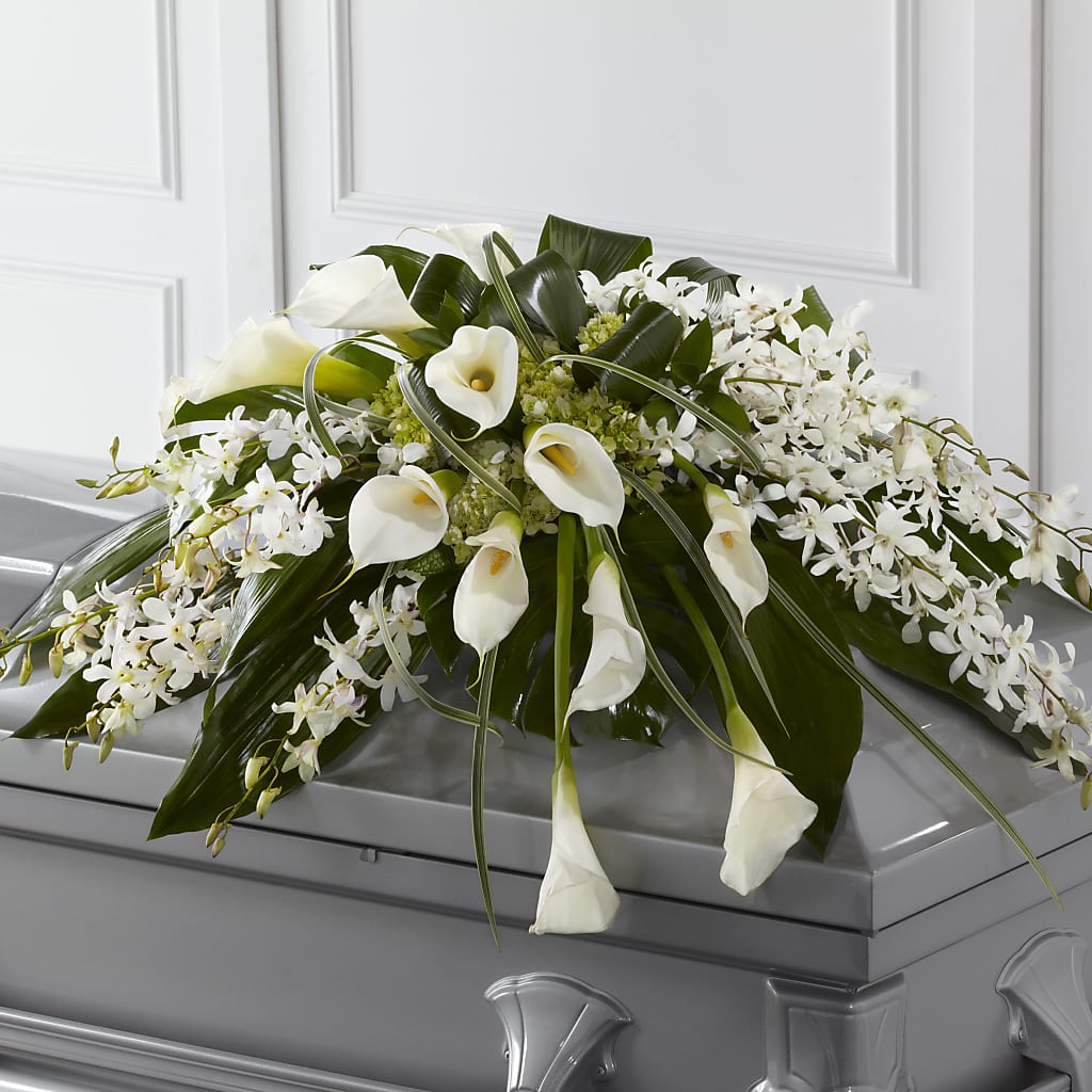 Angel Wings Casket Spray – Schoodic In Bloom, Winter Harbor ME