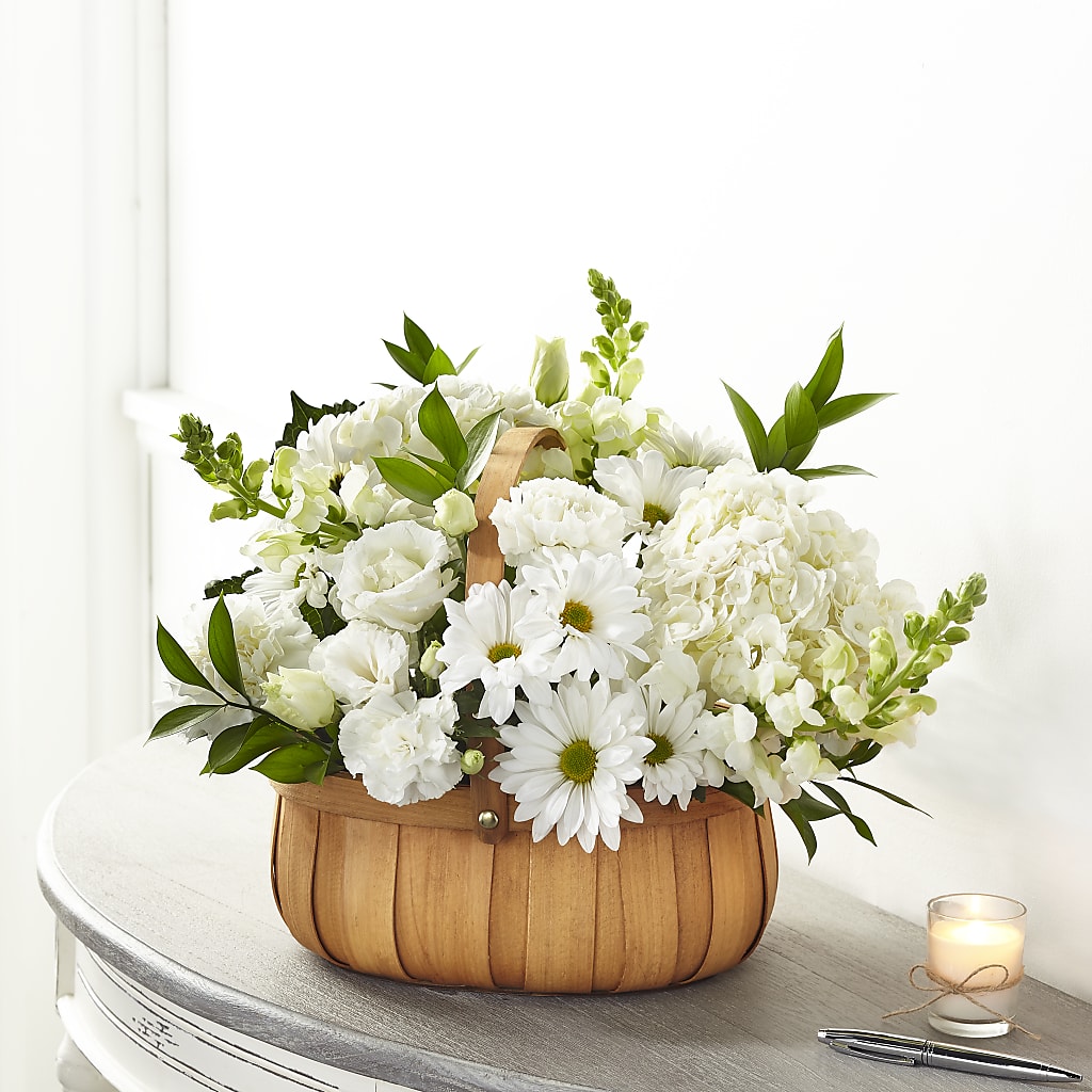 Pure Ivory Basket – Schoodic In Bloom, Winter Harbor ME
