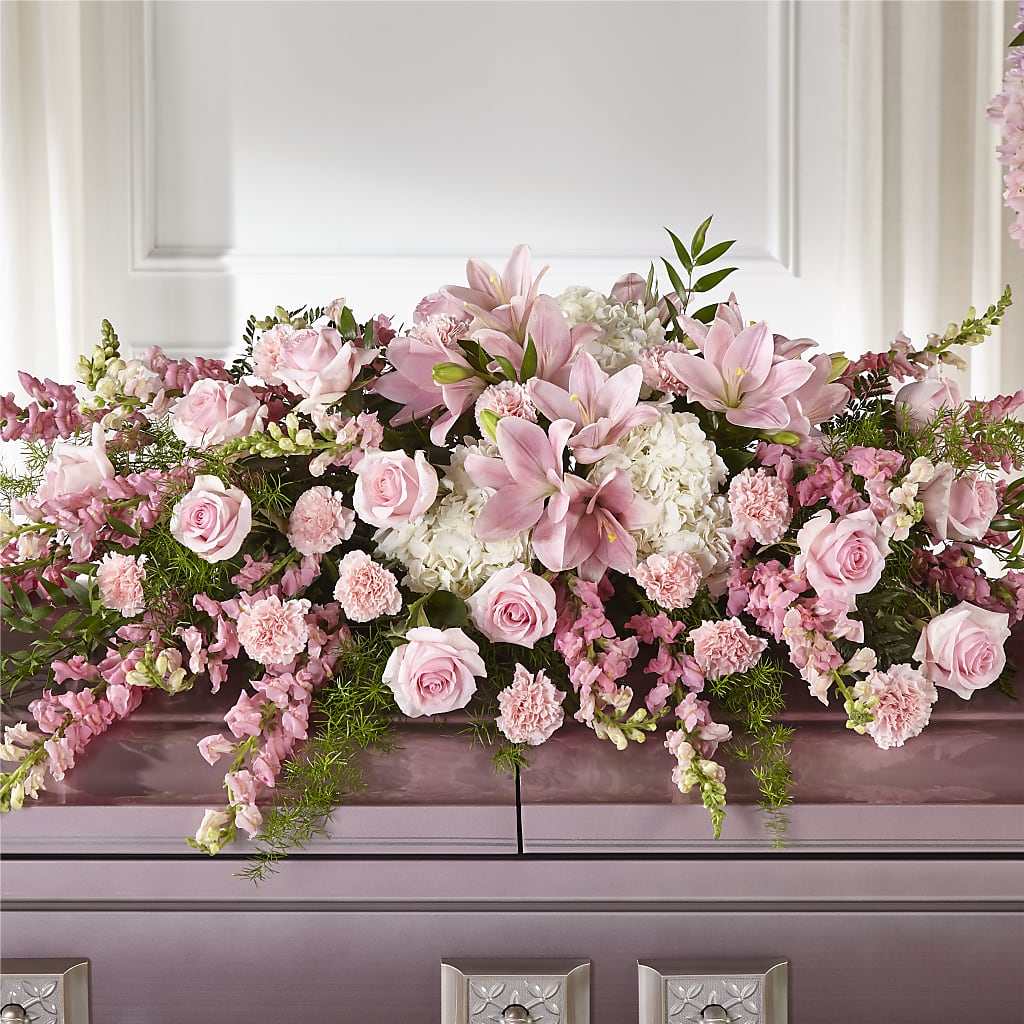 Life & Remembrance Casket Spray – Schoodic In Bloom, Winter Harbor ME