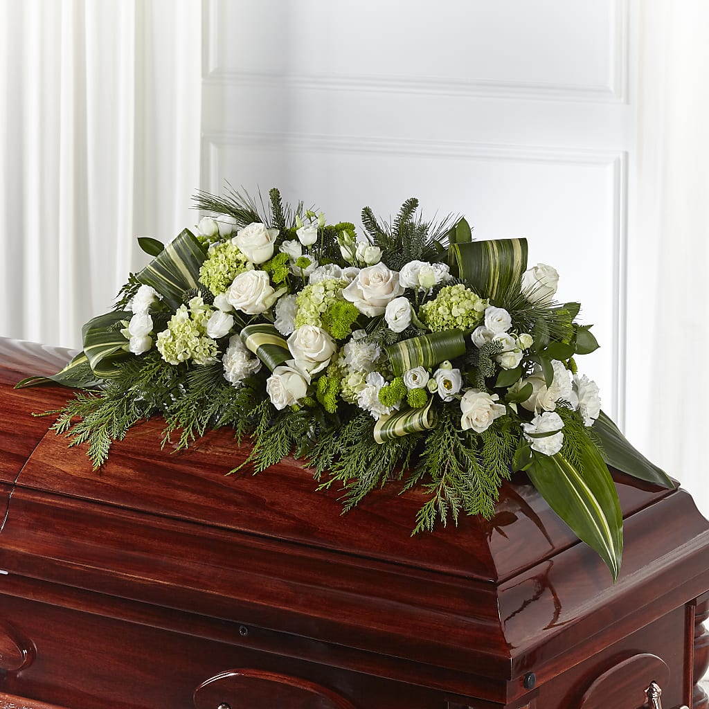 Hopeful Gesture Casket Spray – Schoodic In Bloom, Winter Harbor ME
