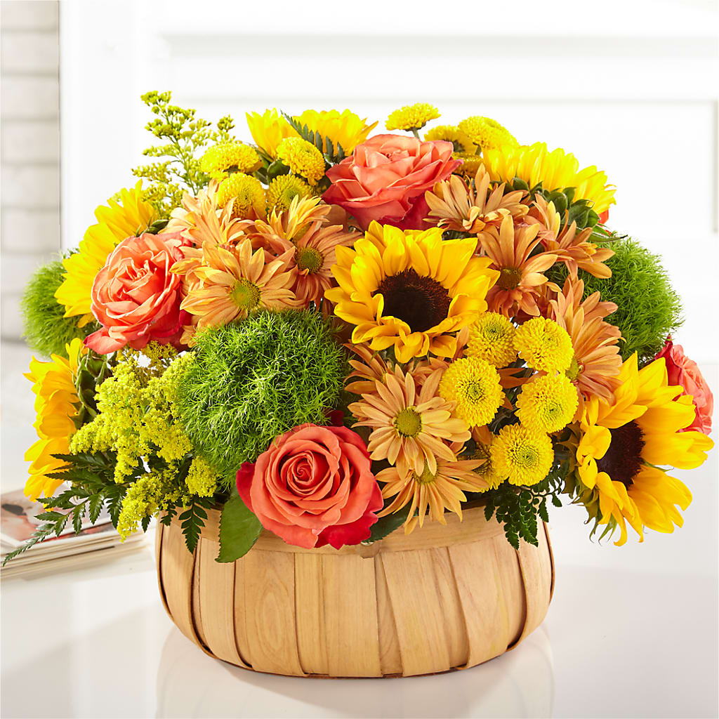 Harvest Sunflower Basket – Schoodic In Bloom, Winter Harbor ME