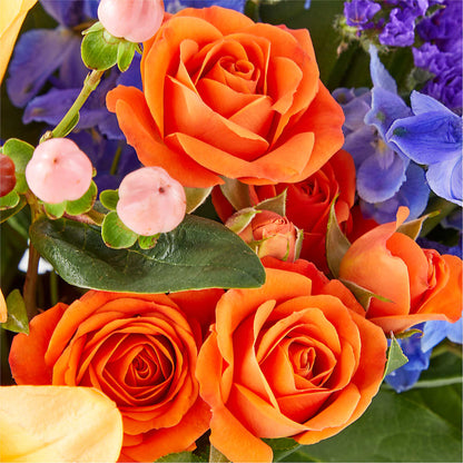 Radiant Citrus Box Bouquet –  Schoodic In Bloom, Winter Harbor ME