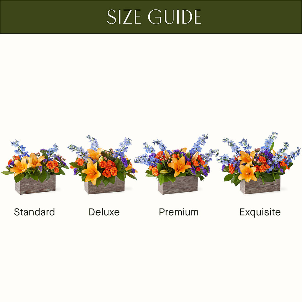 Radiant Citrus Box Bouquet –  Schoodic In Bloom, Winter Harbor ME