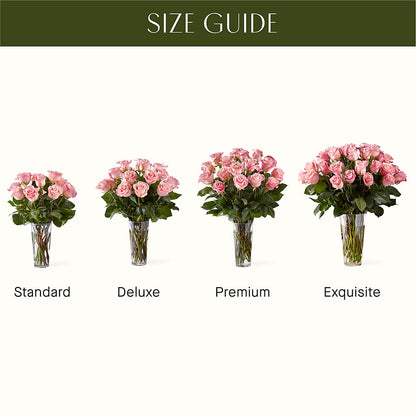 Long Stem Pink Rose Bouquet –  Schoodic In Bloom, Winter Harbor ME