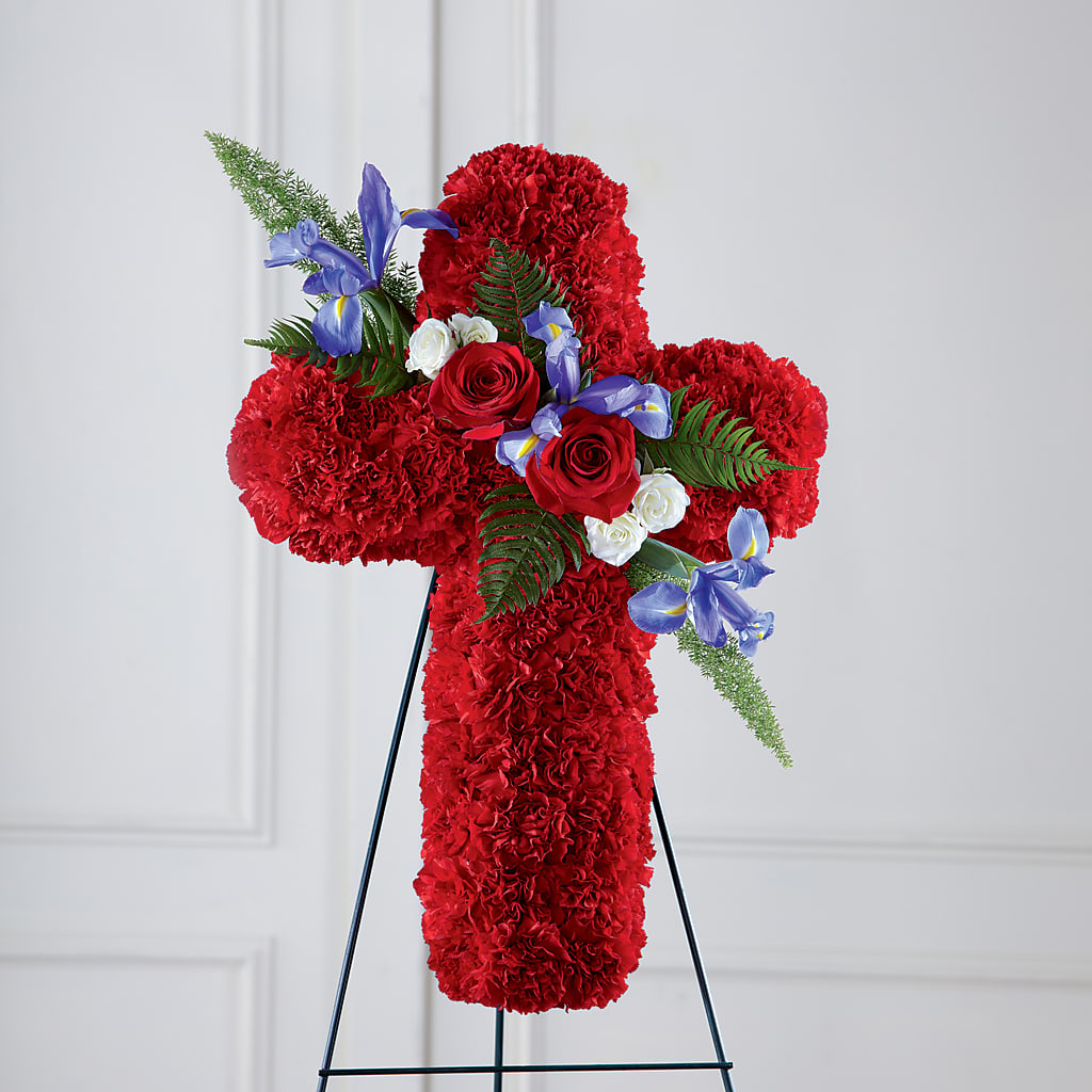 Faithful Hero Floral Cross –  Schoodic In Bloom, Winter Harbor ME