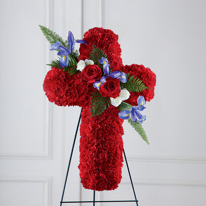 Faithful Hero Floral Cross –  Schoodic In Bloom, Winter Harbor ME