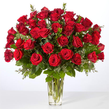 Forever Yours Fifty Stem Red Rose Bouquet –  Schoodic In Bloom, Winter Harbor ME